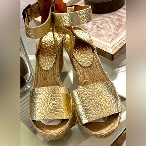 J. Crew Gold Espadrille, Size 7